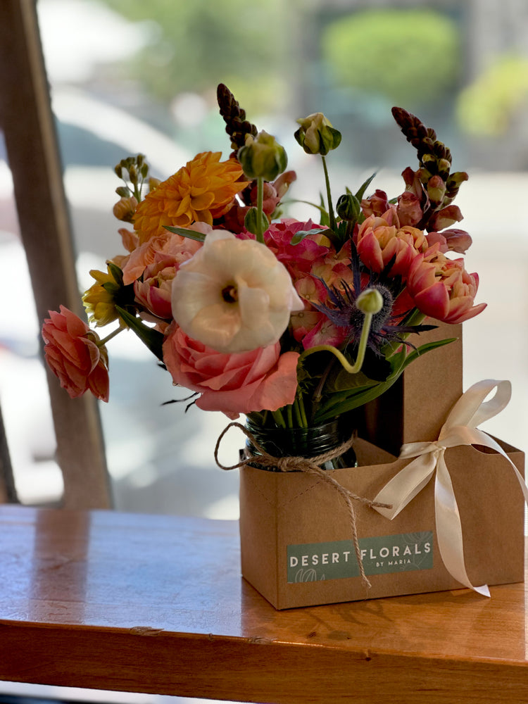 'Let's Grab Coffee' Floral To-Go Box