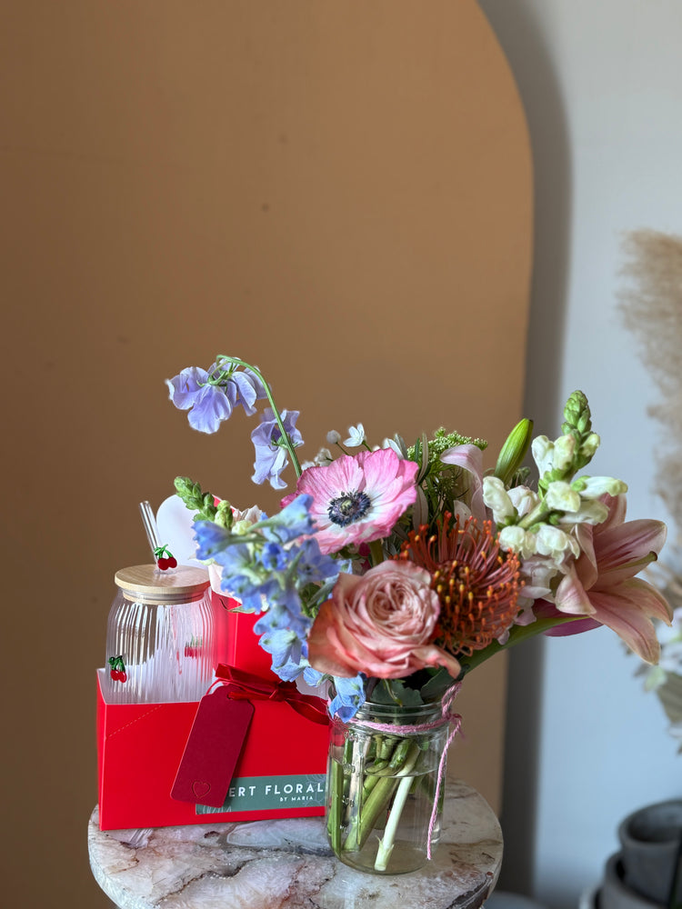 'Let's Grab Coffee' Floral To-Go Box