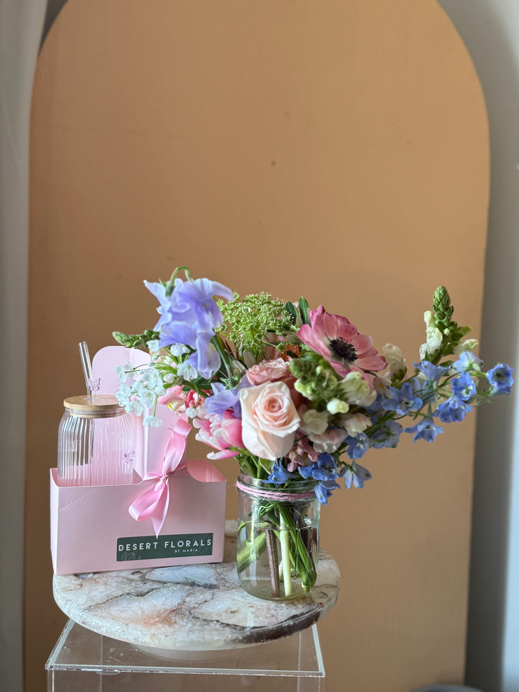 'Let's Grab Coffee' Floral To-Go Box