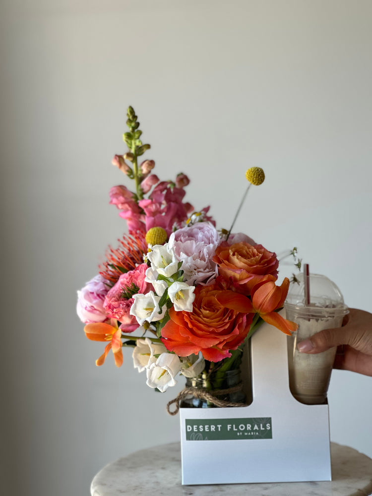 'Let's Grab Coffee' Floral To-Go Box